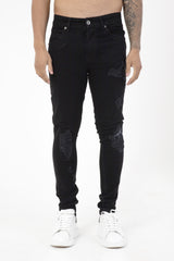 MEMPHIS - BLACK DISTRESSED DENIMS