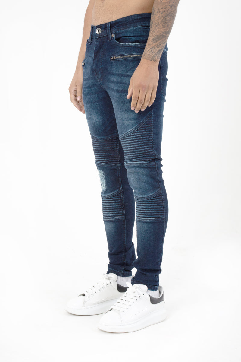 DALLAS - BIKER DENIMS BLUE WASH