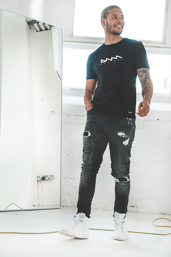 KANSAS - CHARCOAL  SMALL RIP DENIMS