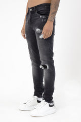 KANSAS - CHARCOAL  SMALL RIP DENIMS