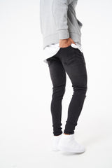 CHAPPO - CHARCOAL RIPPED SKINNY STRETCH FIT