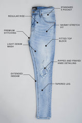 MADRID - RIPPED SKINNY STRETCH JEAN