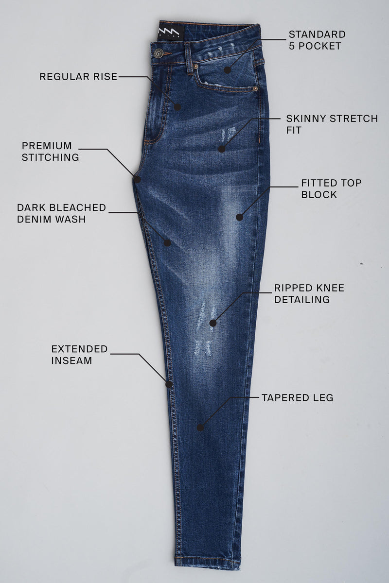 MAVRICK - DISTRESSED SKINNY STRETCH FIT