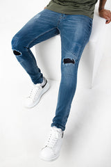 OHIO - PATCHWORK BLUE WASH DENIMS