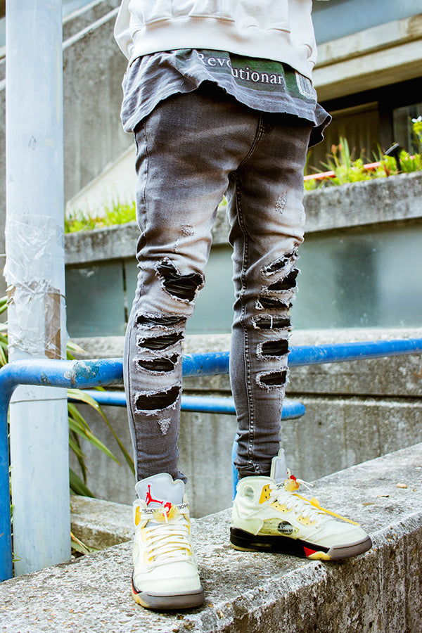 SYDNEY GREY WASH MULTI RIP & REPAIR